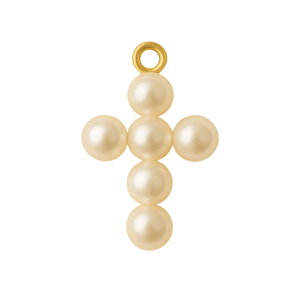 Pearl Cross Charm